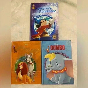3 Disney Hardcover Books Lady & the Tramp Dumbo & The Sorcerers Apprentice NWOT